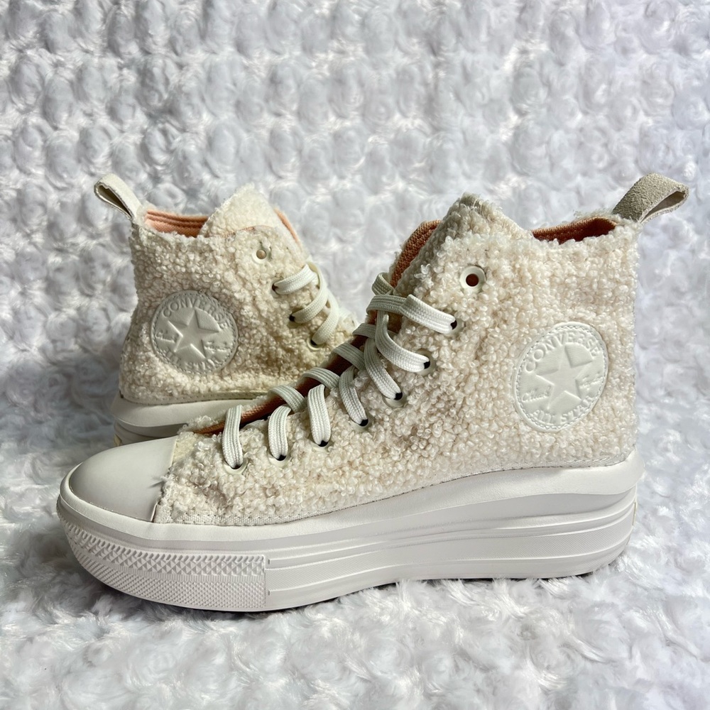 Converse Chuck Taylor All Star Move Platform Cozy Tones - Cream Sherpa Size 7